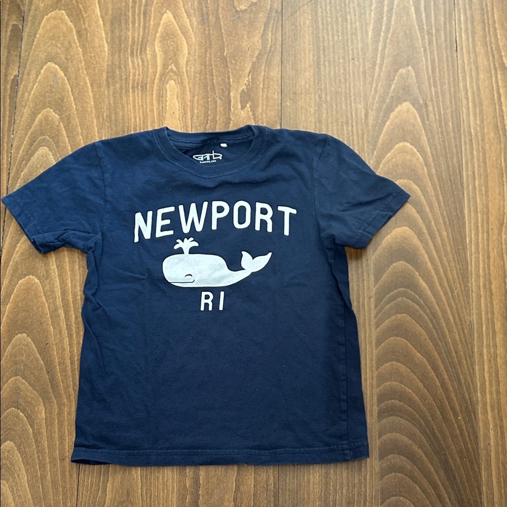 Kids Navy Whale Newport RI Tee 4T